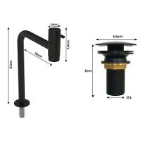 Cuba Pia Banheiro Serena Torneira Inox Valvula Click Black Branco Branco - 2