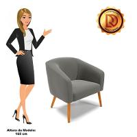 Poltrona Stella Suede Pés Palito Castanho - D'rossi Cor Grafite