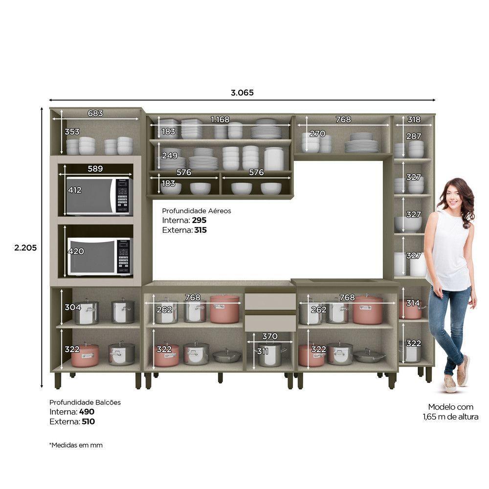 Cozinha Completa De 06 Peças Com Torre Quente 02 Fornos évelin Henn Duna Com Cristal - 9
