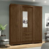 Guarda Roupa Solteiro 06 Portas E 3 Gavetas B23 Briz Castanho - 1