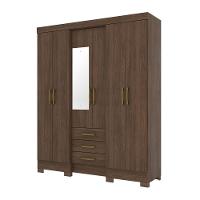 Guarda Roupa Solteiro 06 Portas E 3 Gavetas B23 Briz Castanho - 2