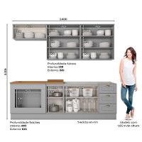 Cozinha Compacta 6 Peças Com Módulo Forno De Embutir Amy Casa 812 Cinza - 3