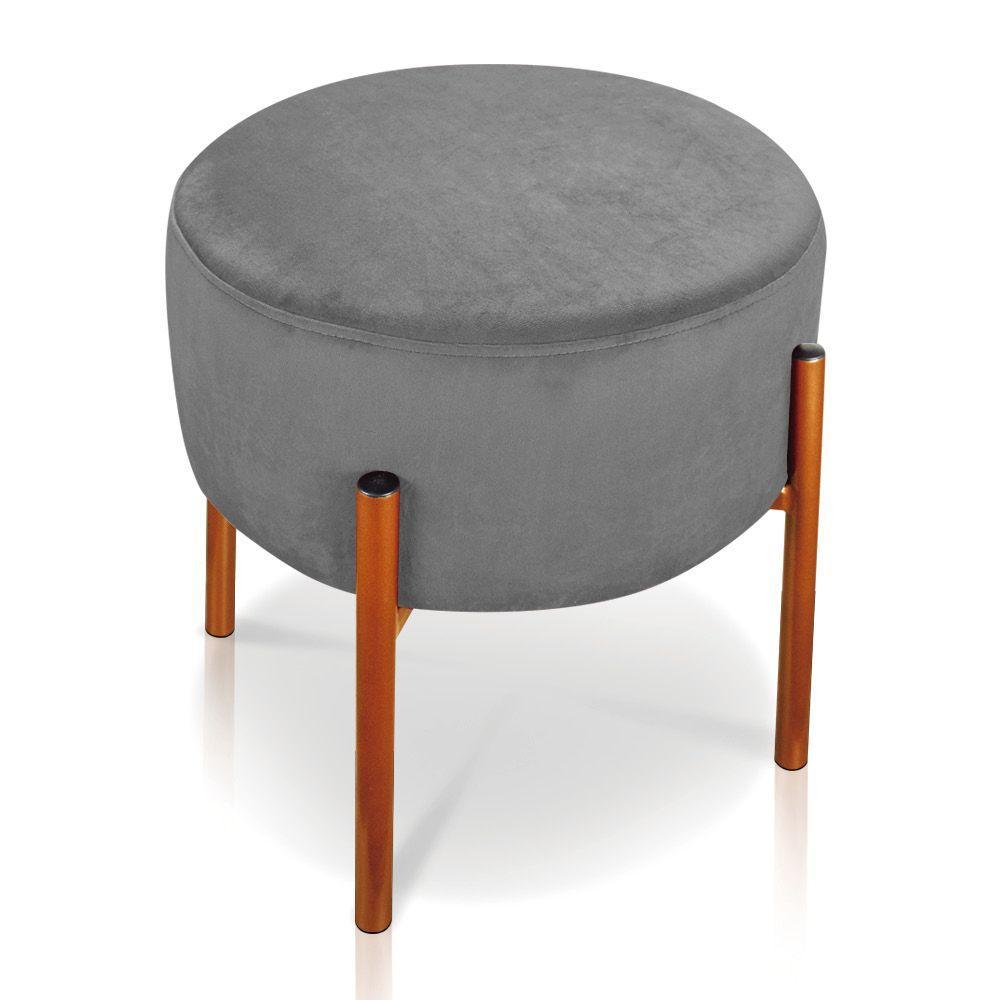 Kit 4 Puffs Iron Suede Grafite Base Cobre - 4