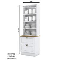 Cristaleira 2 Portas 2 Gavetas Americana Henn Branco Hp Com Nature - 4