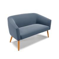 Namoradeira 02 Lugares Stella Suede Pés Palito Castanho - D'rossi Cor Azul Marinho - 3