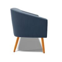 Namoradeira 02 Lugares Stella Suede Pés Palito Castanho - D'rossi Cor Azul Marinho - 10