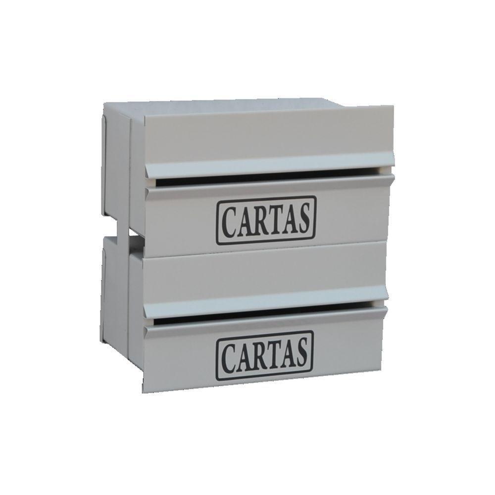 Caixa Correio Condomínio Detrás Para Muro Cinza 2 Módulos - 1