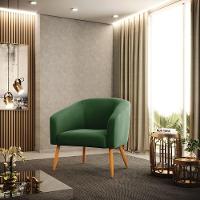 Poltrona Stella Suede Pés Palito Castanho - D'rossi Cor Verde - 8