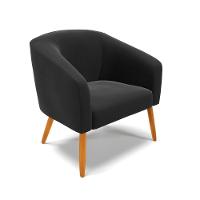 Poltrona Stella Suede Pés Palito Castanho - D'rossi Cor Preto - 1