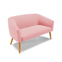 Namoradeira 02 Lugares Stella Suede Pés Palito Castanho - D'rossi Cor Rose - 2