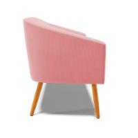 Namoradeira 02 Lugares Stella Suede Pés Palito Castanho - D'rossi Cor Rose - 9