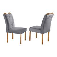 Conjunto Sala De Jantar Natalle E Rubi 4 Lugares Mesa Redonda 1m E 4 Cadeiras Moveis Mix Mel Off-white E Cinza Grafite