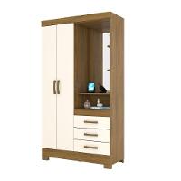 Guarda-roupa Solteiro 02 Portas 03 Gavetas Pequin Briz Nature Off White - 2