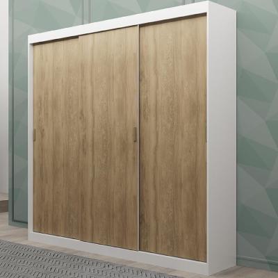 Guarda Roupa Solteiro West Solteiro Mega 3 Portas Correr 4 Gavetas Branco MDP