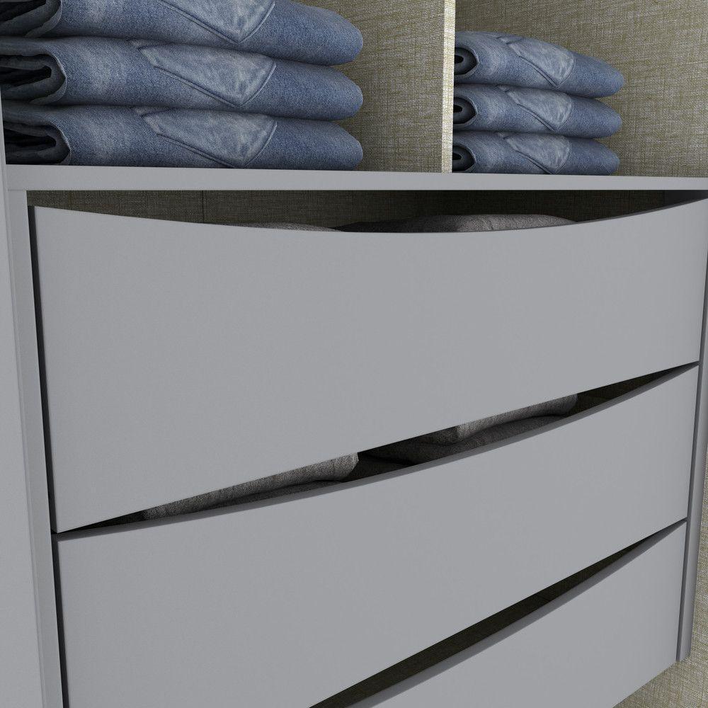 Guarda Roupa Casal 6 Portas 6 Gavetas Andréas Henn Cinza Com Nature - 7