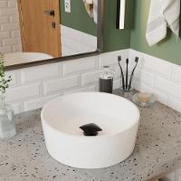 Cuba Pia Banheiro Serena E Valvula Inox Click Black Branco - 1