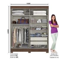 Guarda Roupa 02 Portas 02 Gavetas B66 Briz Castanho Hp - 10