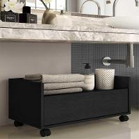 Balcão Gabinete Banheiro Com Rodízios 80 Cm - 3