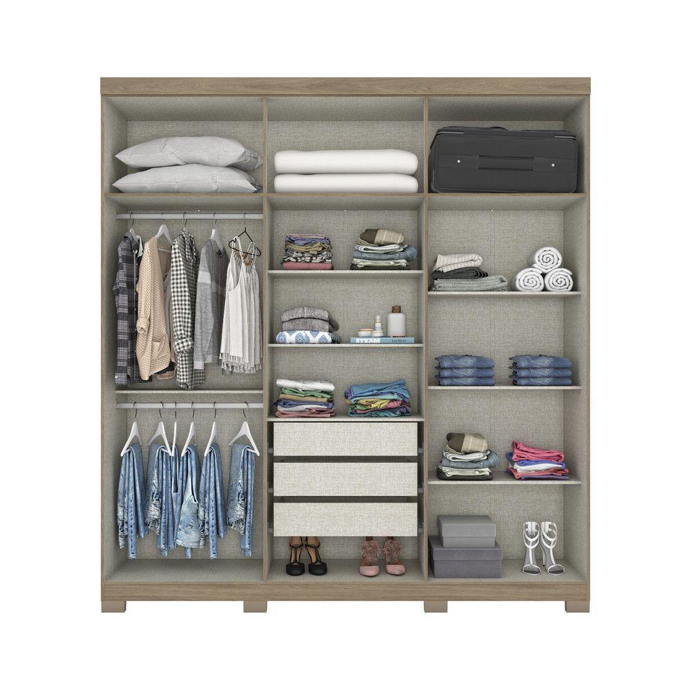 Guarda Roupa Casal 06 Portas Com 02 Espelhos 02 Gavetas Flora Henn Duna Com Cristal - 6