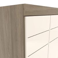 Guarda Roupa Casal 06 Portas Com 02 Espelhos 02 Gavetas Flora Henn Duna Com Cristal