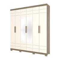 Guarda Roupa Casal 06 Portas Com 02 Espelhos 02 Gavetas Flora Henn Duna Com Cristal - 5