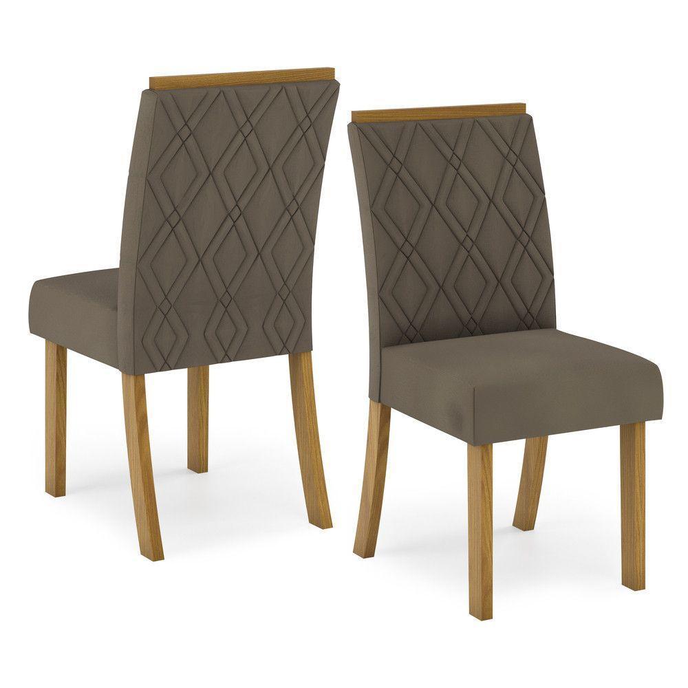 Conjunto Sala De Jantar Tampo Mdf Canto Reto Com Vidro 160 Cm 06 Cadeiras Indy Henn Nature Com Off White E Bege - 14