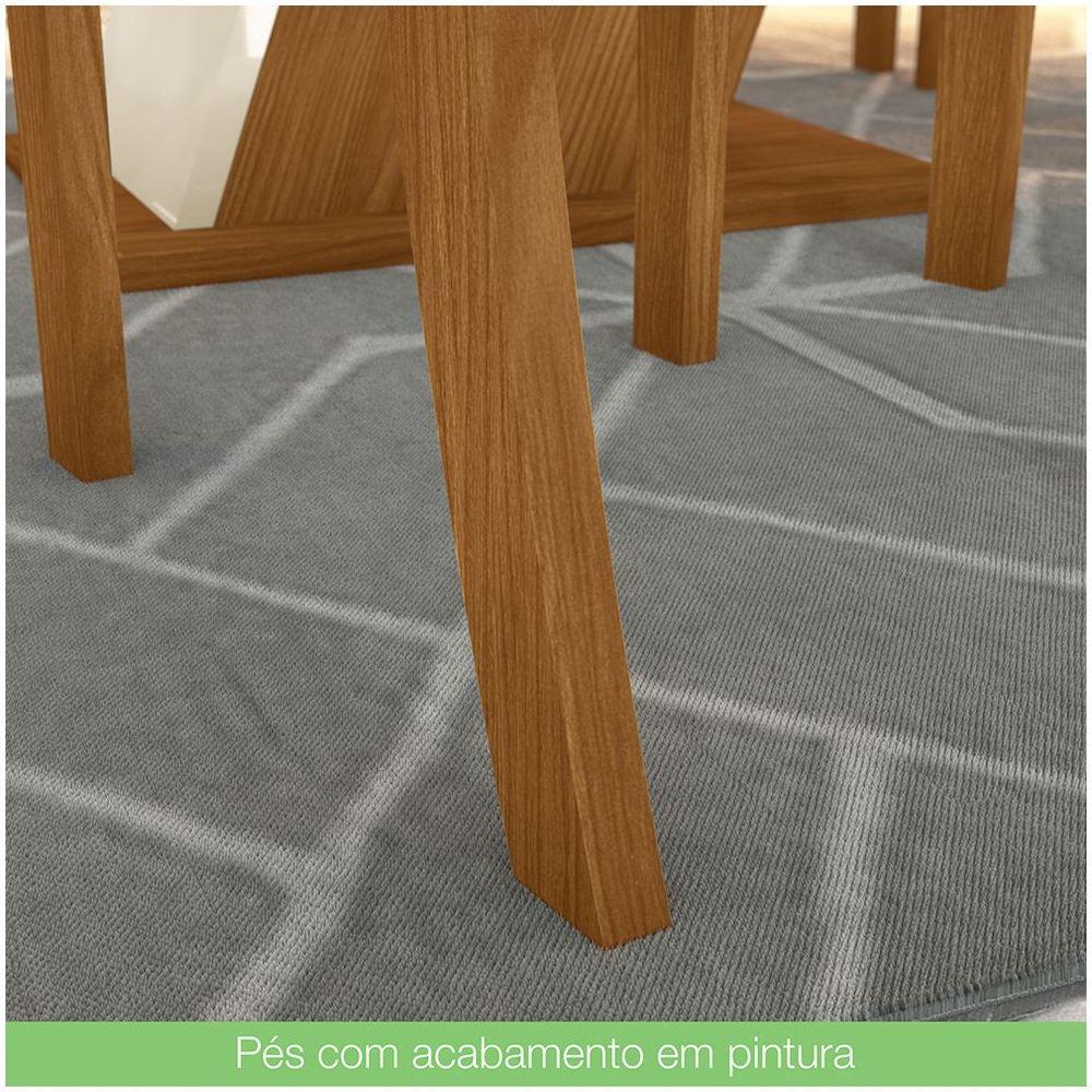 Conjunto Sala De Jantar Mesa 1.600mm 6 Cadeiras Zuri Casa 812 Nature Off White E Linho - 2