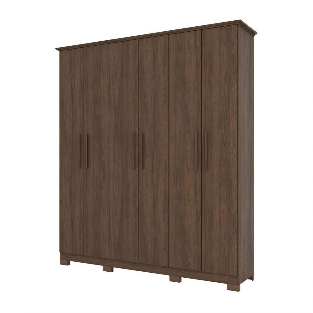 Guarda Roupa Casal 06 Portas 03 Gavetas Lima Henn Castanho - 5