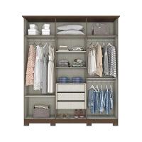 Guarda Roupa Casal 06 Portas 03 Gavetas Lima Henn Castanho - 6