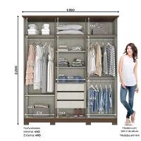 Guarda Roupa Casal 06 Portas 03 Gavetas Lima Henn Castanho - 7