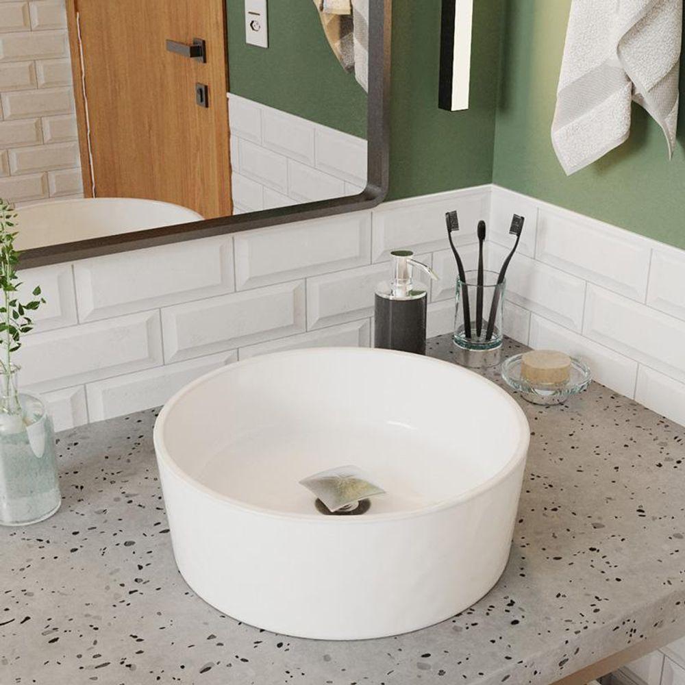 Cuba Pia Banheiro Serena E Valvula Inox Click Branco Branco - 1