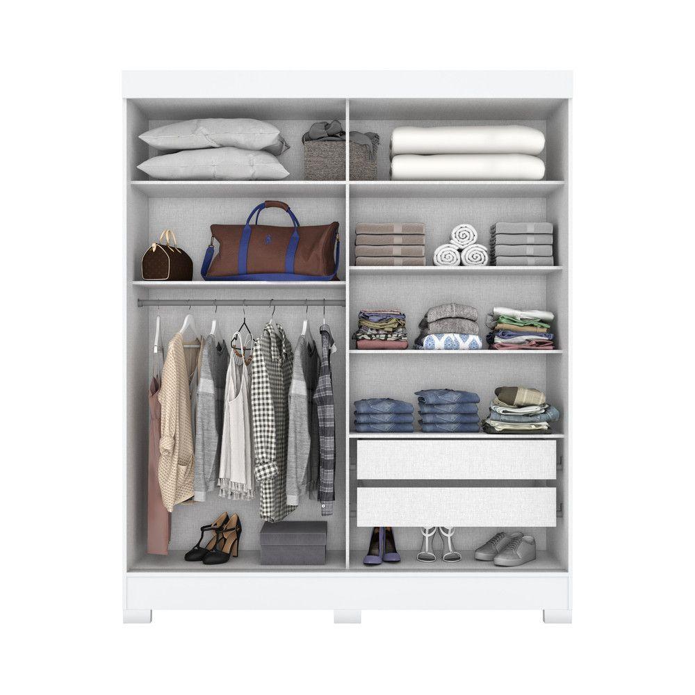 Guarda Roupa 02 Portas 02 Gavetas B66 Briz Branco - 5