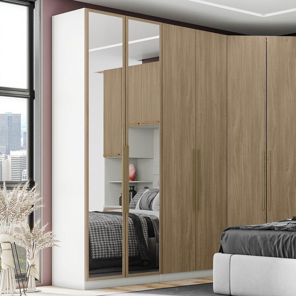 Guarda Roupa Modulado 3 Gavetas 2 Portas Com Espelho - 2
