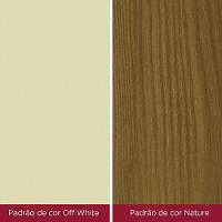 Conjunto Sala De Jantar Tampo Mdf Canto Reto Com Vidro 120 Cm 04 Cadeiras Valentina Henn Nature Com Off White E Bege - 7