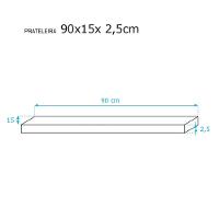 Kit 3 Prateleiras 90 x 15cm Branco Espessura 25mm Invisível - 9