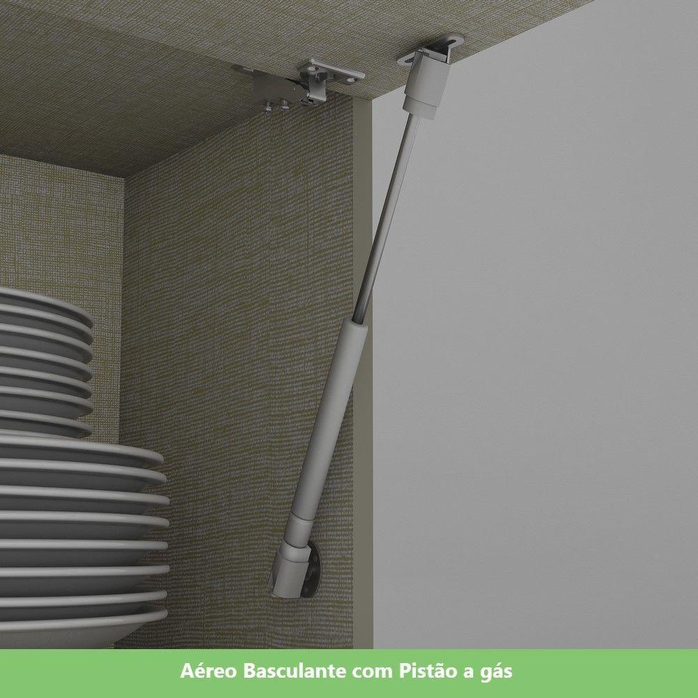 Cozinha Completa 6 Peças Com Aéreo De Vidro Lora Casa 812 Duna Com Cristal - 3