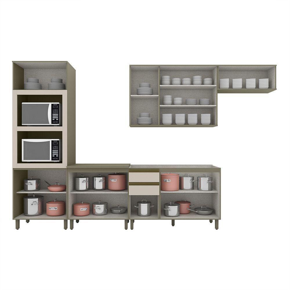 Cozinha Completa 6 Peças Com Aéreo De Vidro Lora Casa 812 Duna Com Cristal - 7