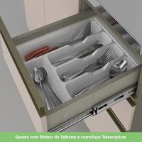Cozinha Completa 6 Peças Com Aéreo De Vidro Lora Casa 812 Duna Com Cristal