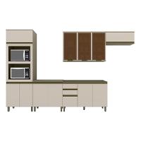 Cozinha Completa 6 Peças Com Aéreo De Vidro Lora Casa 812 Duna Com Cristal - 6