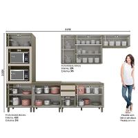 Cozinha Completa 6 Peças Com Aéreo De Vidro Lora Casa 812 Duna Com Cristal - 8