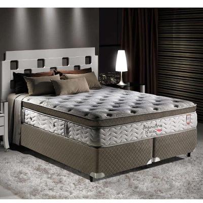 Cama Box Queen Herval Imperatore Eco Bamboo 158X198X73Cm Molas Ensacadas - Marrom