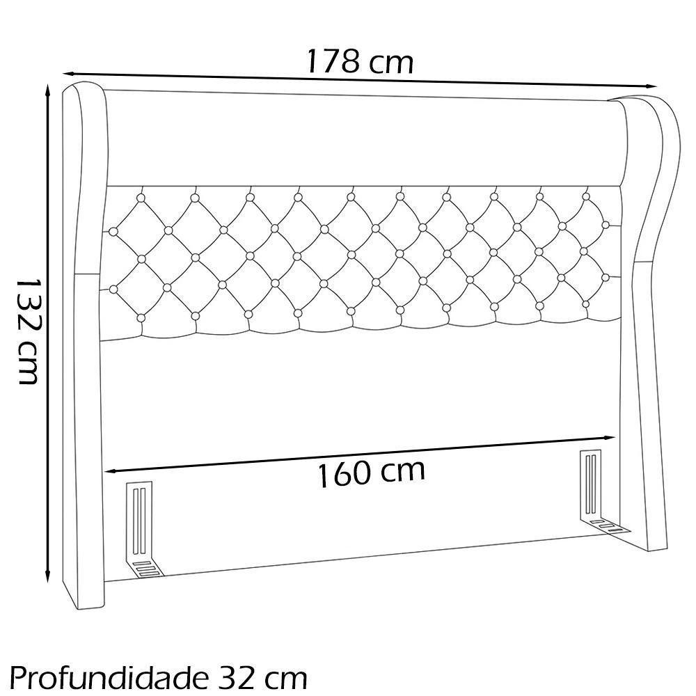 Cabeceira Queen 160 Cm Hav Linho E Corano Sl 76 Tcs 721 Peer Sl 76 Tcs 721 - 6