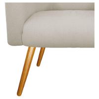 Poltrona Couro Ecológico Nozes E Bege - 5