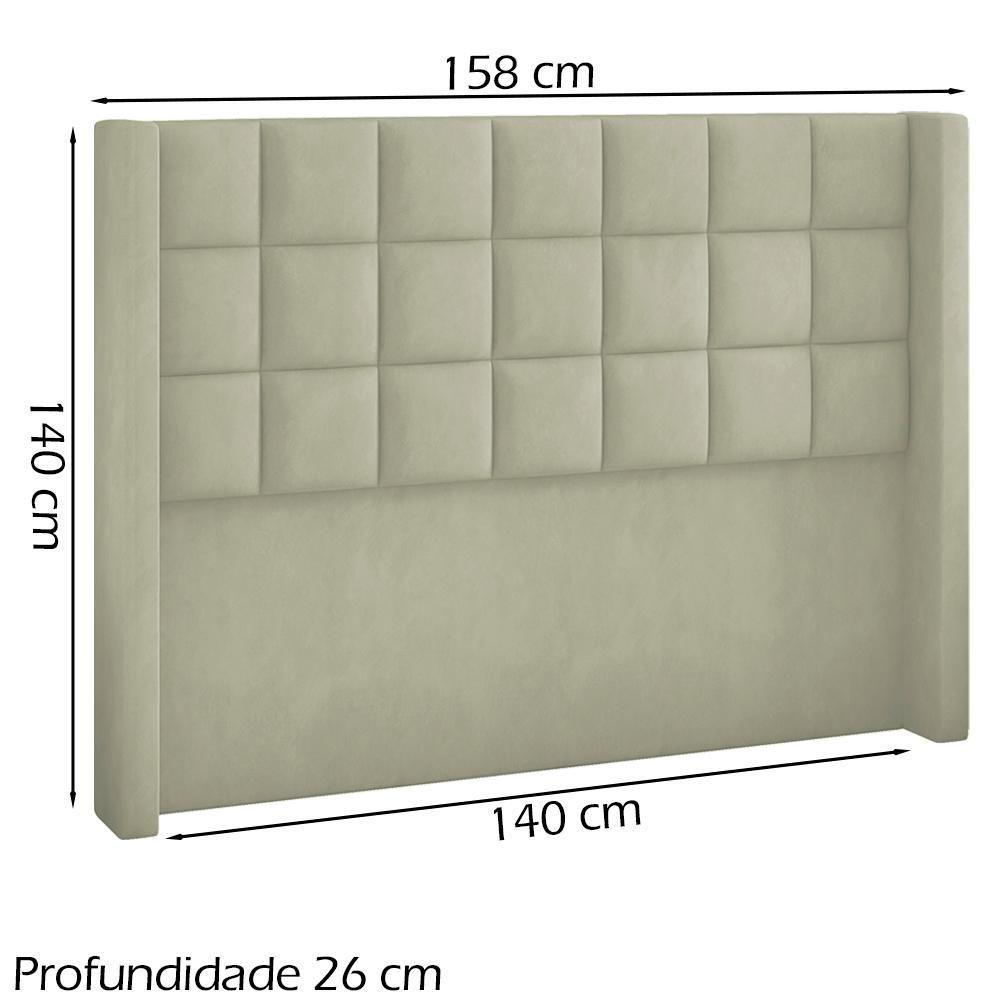 Cabeceira Casal 140 Cm Genov Veludo Sl 940 Peer Sl 940 - 7