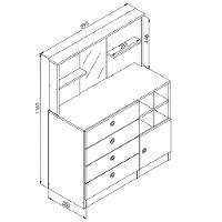 Cômoda Infan. 1 Porta 4 Gavetas C/ Espelho House A05 Branco - 3