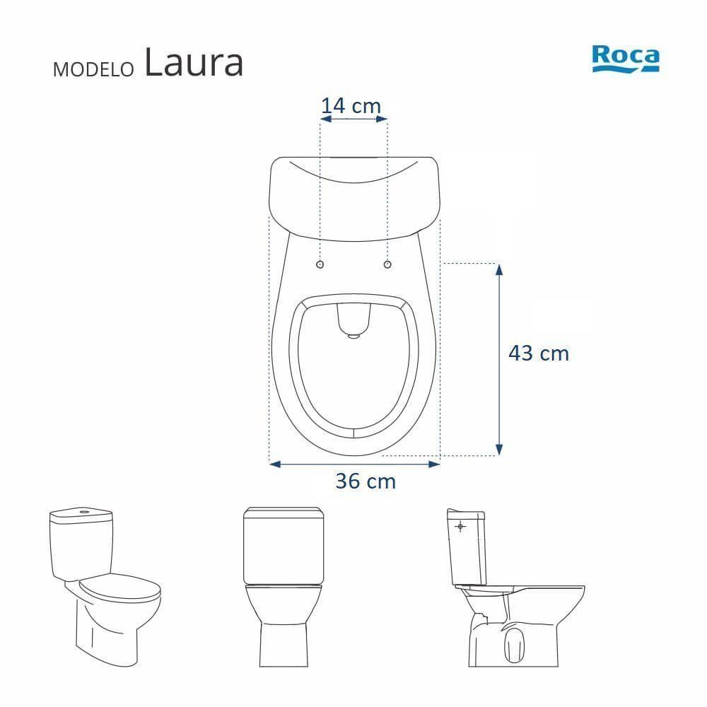 Tampa De Vaso Em Mdf Laura Branco Para Bacia Roca - 5