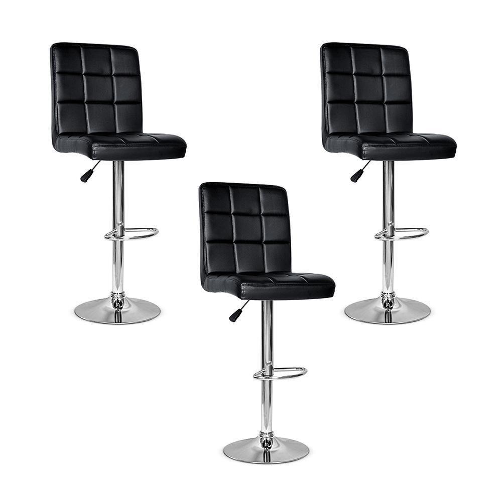 Conjunto 3 Banquetas Dublin Material Ecológico Preta - 1