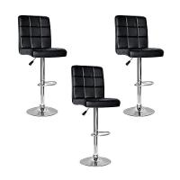 Conjunto 3 Banquetas Dublin Material Ecológico Preta - 1