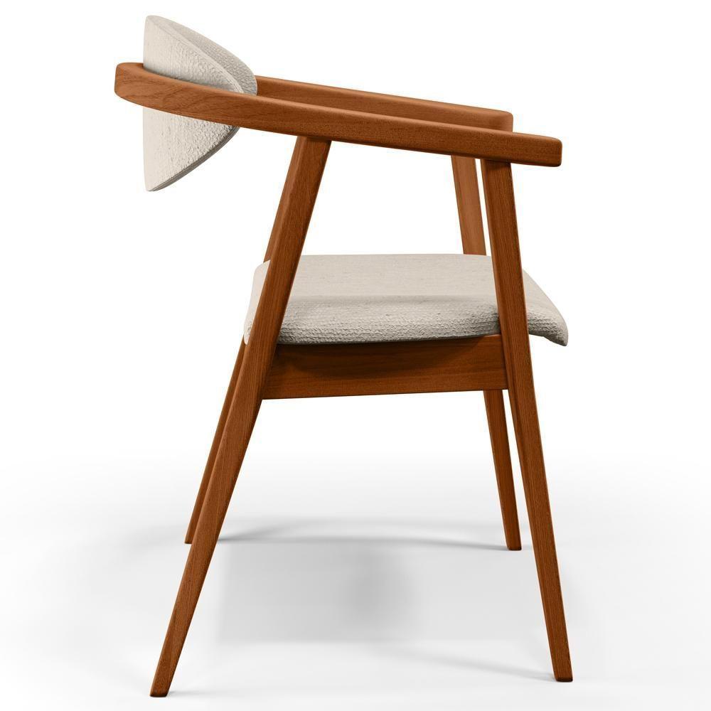 Kit 02 Poltronas Para Sala De Estar Cecília B04 Linho Cru - 6