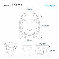 Assento Sanitario Thema Bege Claro Para Vaso Incepa - 7